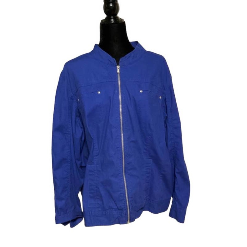 Mwah Jeans Blue zip up jacket 2x